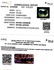 3.91/CT Natural Ceylonese Pukhraj with Govt Lab Certificate (4551)